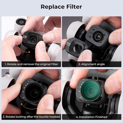 K&F CONCEPT Variable ND2-32 (1-5 Stop) ND Filter for DJI Mini 3 Pro | 28 Multi-Coated,HD Optical Glass Slim Drone Camera Lens Aerial Video Photography Accessories, Mini 3 Pro Accessories - FD021 in Kuwait