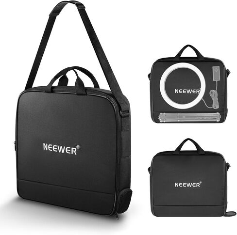 NEEWER 18" Ring Light Carrying Bag with Separate Storage Bag Expandable for 30.7"/78cm Folded Light Stand Tripod, 23.6"x22.8"/60x58cm Lightweight Nylon Protective Bag for Ring Light with Stand, RU-009 in Kuwait