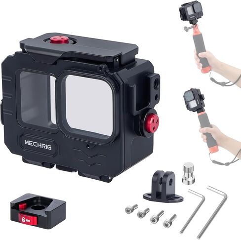 Aluminum Waterproof Case for GoPro HERO13 Black HERO12 HERO11 HERO10 HERO9 Action Camera 80M Deep Waterproof Horizontal and Vertical Shooting Switch (Standard-63071) in Kuwait