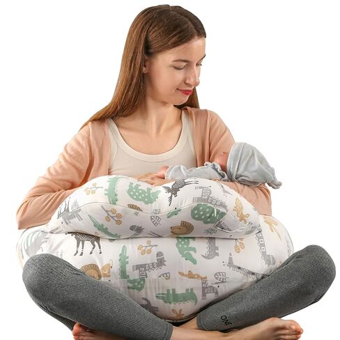 BATTOP Nursing Pillow for Breastfeeding,Bottle Feeding, Plus Size Breastfeeding Pillows with Adjustable Waist Strap Removable Cover, Extra Pillow on Top for More Support for Mom in Kuwait
