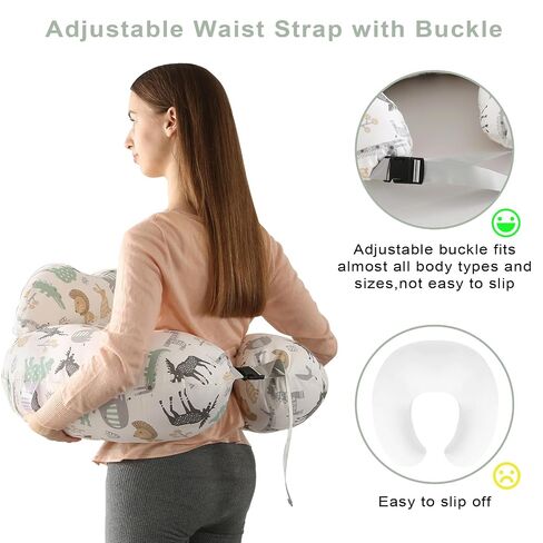 BATTOP Nursing Pillow for Breastfeeding,Bottle Feeding, Plus Size Breastfeeding Pillows with Adjustable Waist Strap Removable Cover, Extra Pillow on Top for More Support for Mom in Kuwait