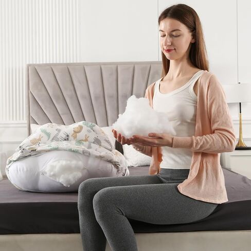 BATTOP Nursing Pillow for Breastfeeding,Bottle Feeding, Plus Size Breastfeeding Pillows with Adjustable Waist Strap Removable Cover, Extra Pillow on Top for More Support for Mom in Kuwait