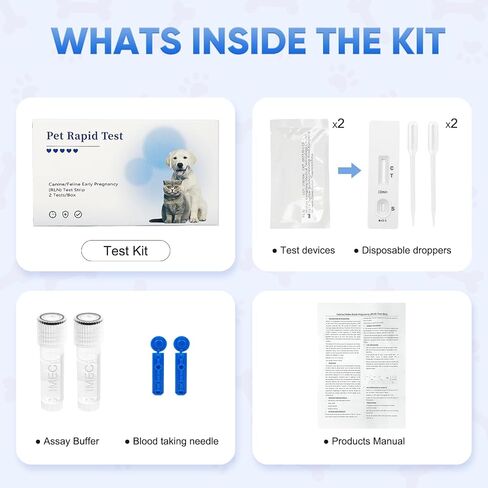 Dogs & Cats Blood Pregnancy Test – Pet Accurate Relaxin Detection | Professional-grade Fast test · Painless sampling for Pet · Easy-to-read results ·Early testing for breeders & owners in Kuwait