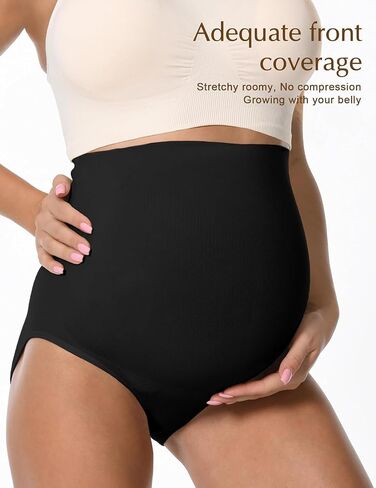 HOFISH Seamless Over-Bump Maternity Underwear, High-Waisted Panties | Seamless over-bump maternity panties with No-Show edges, No-Roll comfort and Gentle Support. in Kuwait