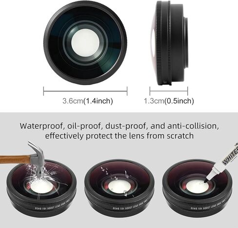 Wide-Angle Lens for DJI Osmo Action 6, 185° Ultra-Wide View Lens Extender Compatible with DJI Osmo Action 6 Camera Lens Accessories in Kuwait
