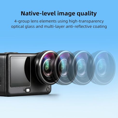 Wide-Angle Lens for DJI Osmo Action 6, 185° Ultra-Wide View Lens Extender Compatible with DJI Osmo Action 6 Camera Lens Accessories in Kuwait