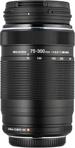 OM SYSTEM M.Zuiko Digital ED 75-300mm f/4.8-6.7 II Lens Bundle Including: 3-Piece Filter Kit, Hand Strap, Cap Keeper, Cleaning Kit in Kuwait