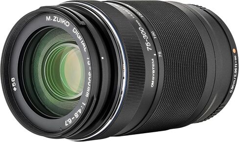 OM SYSTEM M.Zuiko Digital ED 75-300mm f/4.8-6.7 II Lens Bundle Including: 3-Piece Filter Kit, Hand Strap, Cap Keeper, Cleaning Kit in Kuwait