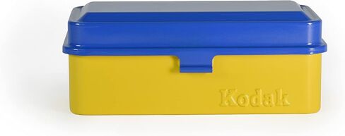 KODAK 120/135 Film Case - for 8 Rolls of 120 Films / 10 Rolls of 35mm Films - Retro Steel Case to Sort & Safeguard Film (Blue Top/Yellow Body) in Kuwait