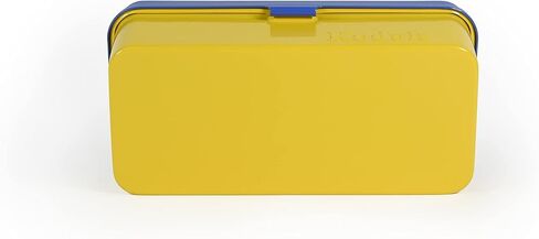KODAK 120/135 Film Case - for 8 Rolls of 120 Films / 10 Rolls of 35mm Films - Retro Steel Case to Sort & Safeguard Film (Blue Top/Yellow Body) in Kuwait
