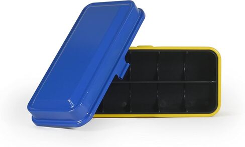 KODAK 120/135 Film Case - for 8 Rolls of 120 Films / 10 Rolls of 35mm Films - Retro Steel Case to Sort & Safeguard Film (Blue Top/Yellow Body) in Kuwait