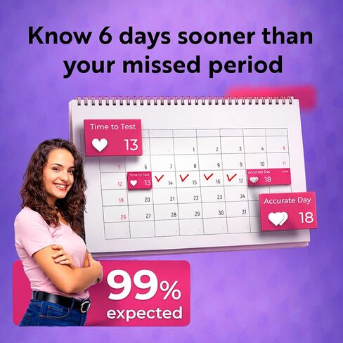 Apphia Health Early Detection Pregnancy Test Kit 15 Midstream hCG Tests, Detects Pregnancy Up to 6 Days Before Missed Period, Easy to Read Results, Female Urinal Compatible, Made in USA, Pack of 15 in Kuwait