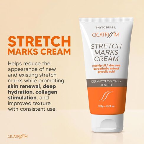 Cicatrissim Stretch Mark Cream for Red and White Striae - Softens Stretch Marks, Evens Skin Tone, and Firms Skin - All Skin Types - 150g in Kuwait