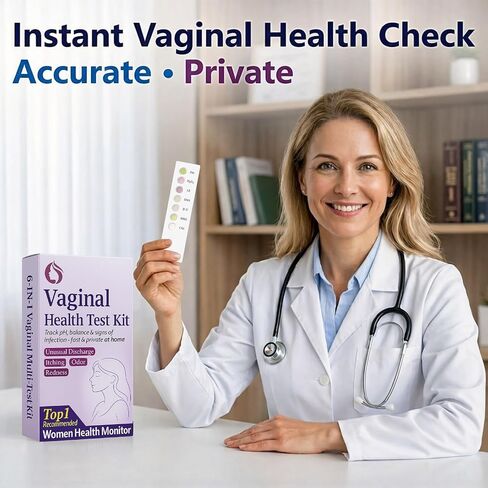 6-in-1 Vaginal Health Test Kit for Women – pH & Balance Awareness,BV,Yeast,Microbiota Check,Easy at-Home Self-Check for Intimate Wellness –for Monitoring Discharge, Odor, Itching Symptoms in Kuwait