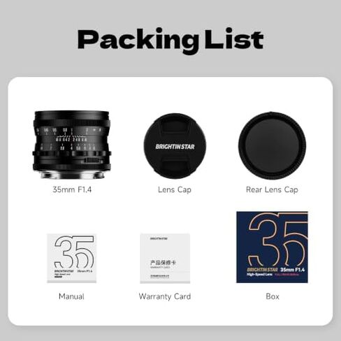 Brightin Star 35mm F1.4 MF Manual Focus Full Frame Lens for Sony E Mount Black in Kuwait