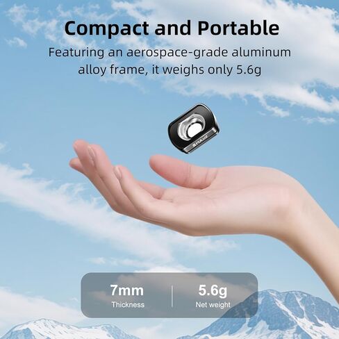 PULUZ Magnetic Wide Angle Lens Compatible with DJI Osmo Pocket 4 / Osmo Pocket 3, 112° FOV Expansion Lens Filter, Quick Release Camera Lens Attachment for Vlogging and Travel Video in Kuwait