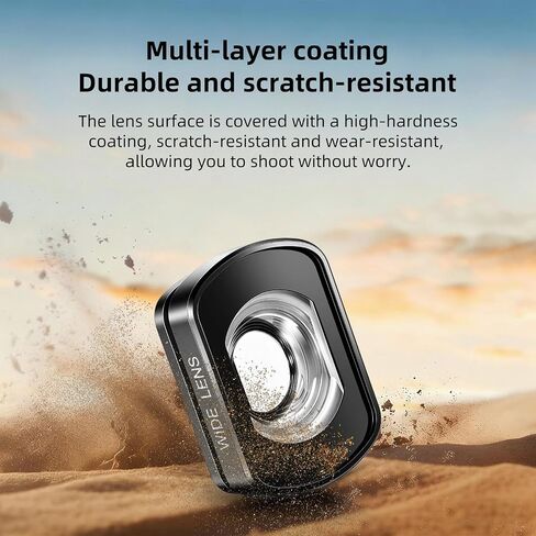 PULUZ Magnetic Wide Angle Lens Compatible with DJI Osmo Pocket 4 / Osmo Pocket 3, 112° FOV Expansion Lens Filter, Quick Release Camera Lens Attachment for Vlogging and Travel Video in Kuwait
