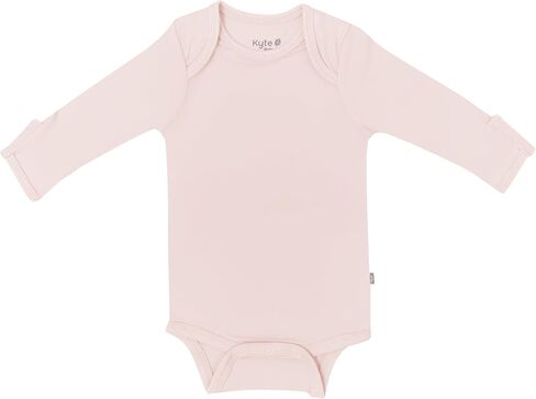 KYTE BABY Unisex Long Sleeve Bodysuit, Rayon Made From Bamboo (Preemie, Blush) in Kuwait