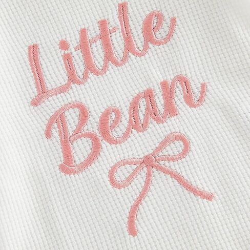 Little Bean Newborn Baby Girl Outfits Knitted Romper Summer Clothes | Waffle Knit Bow Ruffle Short Sleeve Romper Bodysuit Shirt in Kuwait