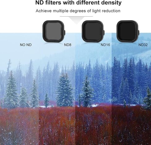SOONSUN 4-Pack Lens Filter CPL ND8 ND16 ND32 Filter for GoPro Hero 12 11 10 9 Black, Neutral Density and Circular Polarizing Lens Filter Kit Protector for Go Pro Hero 9/10/11/12 Accessories in Kuwait