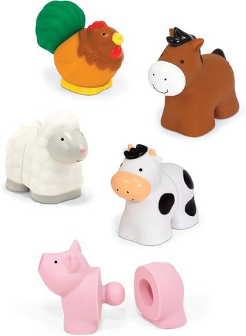 Melissa & Doug Pop Blocs Farm Animals Educational Baby Toy - 10 Linkable Pieces in Kuwait