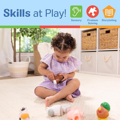 Melissa & Doug Pop Blocs Farm Animals Educational Baby Toy - 10 Linkable Pieces in Kuwait