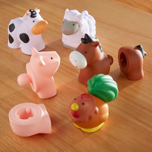 Melissa & Doug Pop Blocs Farm Animals Educational Baby Toy - 10 Linkable Pieces in Kuwait