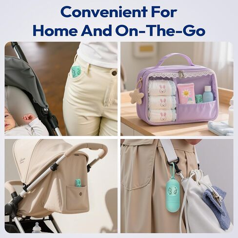 Disposable Diaper Bags with Handles 100 Count (4 Rolls), Leak-Proof Diaper Trash Bags & Sacks or Pet Waste Bag, Ocean Recycled Plastic, Green in Kuwait