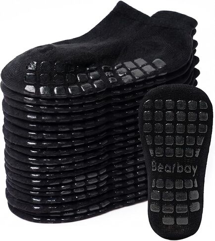 Non-Slip Baby Cotton Ankle Socks with Grippers for Toddler Walking | 0 Months-7 Years, Unisex for Infant Boys Girls Kids, Anti Skid Soles in Kuwait