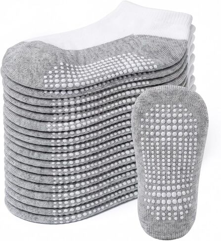 Non-Slip Baby Cotton Ankle Socks with Grippers for Toddler Walking | 0 Months-7 Years, Unisex for Infant Boys Girls Kids, Anti Skid Soles in Kuwait