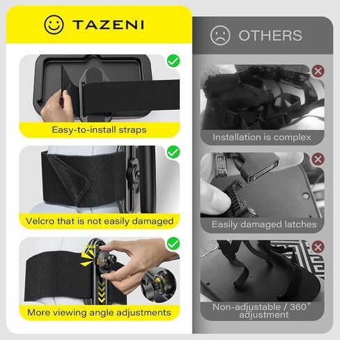 TAZENI Baby Car Mirror Rear Facing for Fixed Headrest, Fits Tesla | Fits Tesla and Other Vehicles, 360° Wide Clear View, Shatterproof Mirror, Stable Velcro Strap, Crash-Tested Safety Design in Kuwait
