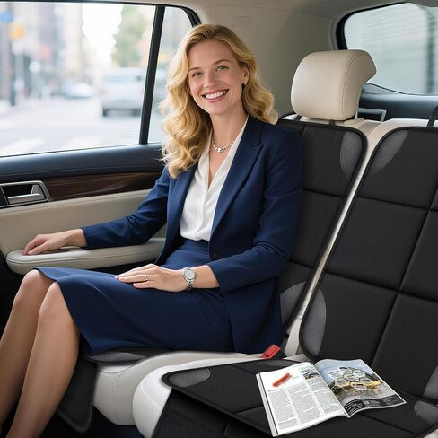 Car seat Protector 2 mesh Pocket Waterproof car seat Covers, Universal Size, Baby, pet, Children's car seat Protector, Anti Slip Bottom (1 piece) in Kuwait