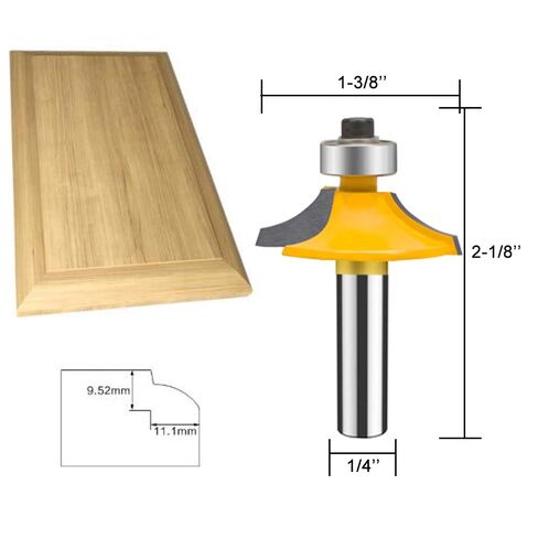 TAIWAIN Router Bit Set 4PCS 1/4 Inch Shank Door&Drawer Front Edging Bits, Miter Frame Crown Molding Wood Milling Cutter Router, Woodworking Miter Carbide CNC Cutting Tool for Woodwork(F-1-4MG) in Kuwait