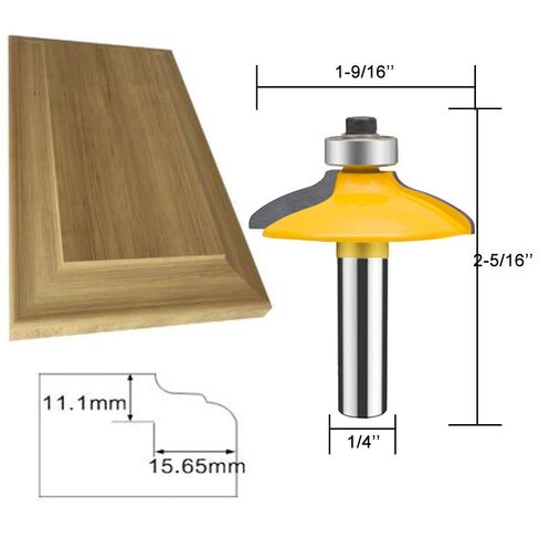 TAIWAIN Router Bit Set 4PCS 1/4 Inch Shank Door&Drawer Front Edging Bits, Miter Frame Crown Molding Wood Milling Cutter Router, Woodworking Miter Carbide CNC Cutting Tool for Woodwork(F-1-4MG) in Kuwait