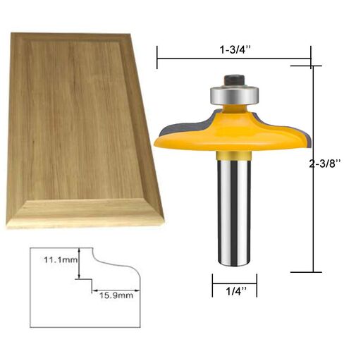 TAIWAIN Router Bit Set 4PCS 1/4 Inch Shank Door&Drawer Front Edging Bits, Miter Frame Crown Molding Wood Milling Cutter Router, Woodworking Miter Carbide CNC Cutting Tool for Woodwork(F-1-4MG) in Kuwait