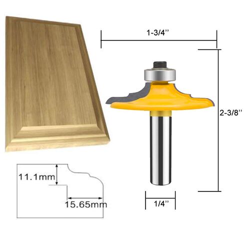 TAIWAIN Router Bit Set 4PCS 1/4 Inch Shank Door&Drawer Front Edging Bits, Miter Frame Crown Molding Wood Milling Cutter Router, Woodworking Miter Carbide CNC Cutting Tool for Woodwork(F-1-4MG) in Kuwait