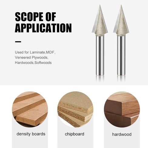 30°V Shape Bit with 1/4" Shank CNC Carbide V Groove Bit Engraving Router Bit for Lettering, Engraving in Kuwait