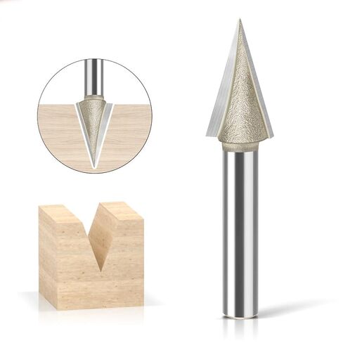 30°V Shape Bit with 1/4" Shank CNC Carbide V Groove Bit Engraving Router Bit for Lettering, Engraving in Kuwait