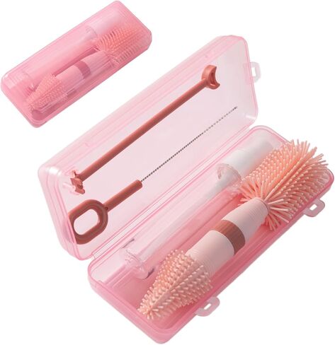 Small Silicone Baby Bottle Brush for Newborn Anti-Colic Baby Bottles | Portable Travel Bottle Cleaner Brush, Suit for Baby Bottles Less Than 8 OZ in Kuwait