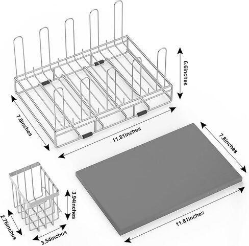 Baby Bottle Drying Rack Organizer Stainless Steel | Large Countertop Glass Water Bottle with Diatomite Stone Quick Dry and Brush Holder in Kuwait