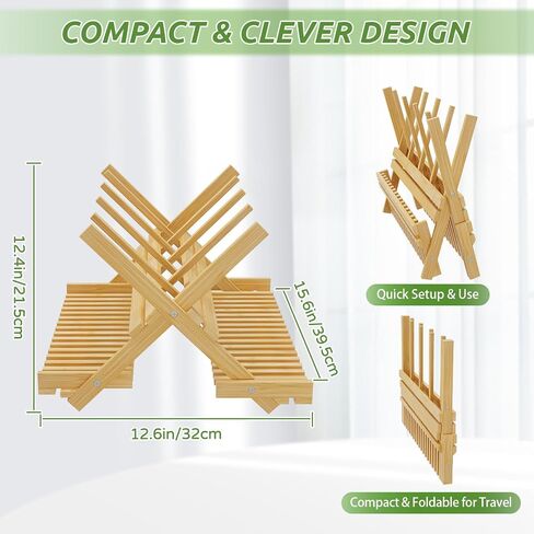 Baby Bottle Drying Rack Foldable Vertical Bamboo Organizer | Milk Bottle and Accessories Organizer for Busy Parents, Maximizes Space, Quick Drying, Easy Cleanup & Storage in Kuwait