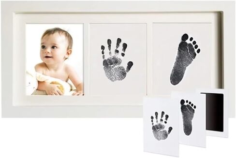 Baby Handprint & Footprint Kit with Frame – Inkless Mess-Free Ink Pad, Non-Toxic Newborn Keepsake, Baby Shower & Father Day Gift for Boys & Girls, Dog & Cat Paw Print Kit in Kuwait