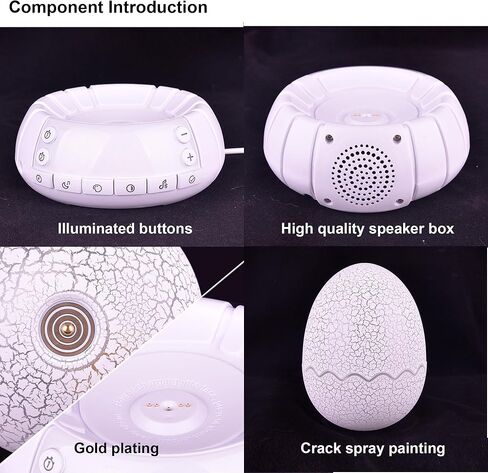 Dinosaur Egg Alarm Clock / Glowing Digital Clock with Night Light, 20 Soothing Sound Timer Training Sleep Machine/Bluetooth Speaker, Dinosaur Decor Lamp for Bedroom/Living Room, Gifts for Kids Adults in Kuwait