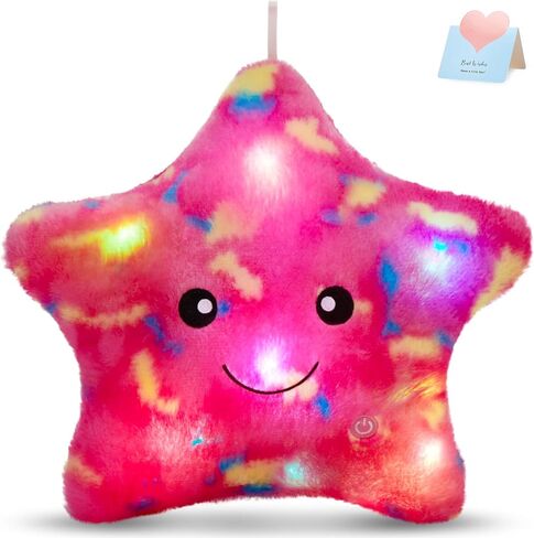 WEWILL 13'' Rainbow Light up Twinkle Star Glowing LED Night Light Plush Toy Stuffed Animal Birthday Christmas Holiday Valentines Gifts for Toddlers Girls in Saudi Arabia