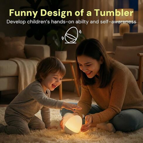L LOHAS LED Egg Night Light for Kids, Baby Night Light | 7 Colors Changing, Stepless Dimming Brightness, BPA Free, Rechargeable & Touch Control, Nursery Night Lamp for Breastfeeding in Kuwait