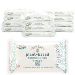Kinder by Nature Plant Based Baby Wipes - 100% Biodegradable & Compostable, 672 Count (12 Packs of 56) - 99% Plant-Based Ingredients, Plastic-Free Wipes in Kuwait