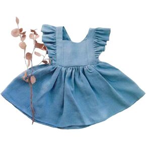 Curipeer Toddler Summer Dress, Sleeveless, 12M-8T | breathable lightweight linen, beach birthday casual wear, for little and baby girl, cute in Saudi Arabia