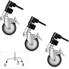 3 Packs Professional Swivel Caster Wheels for Photography Light Stand in Saudi Arabia