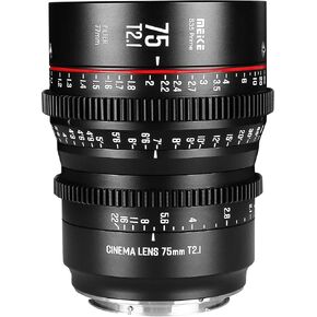 Meike 75mm T2.1 S35 Manual Focus Wide Angle Prime Cinema Lens for Canon EF Mount and Cine Camcorder EOS C100 Mark II in Kuwait