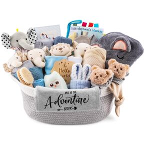 30 Piece Baby Girl Gift Basket, Baby Shower Gifts for Girls, Newborn Essentials Set, Large Baby Girl Gift Set, All-in-One Baby Registry, Swaddle Blanket, Plush, Diaper Caddy Organizer in Kuwait